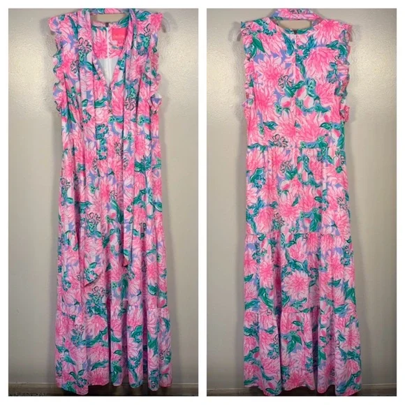 Lily Pulitzer Destini Floral Blossom Tiered Maxi Dress - Picture 2 of 12